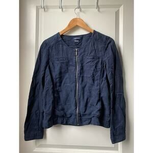 Saint James Full Zip Linen‎ Blend Cardigan Sz US 8